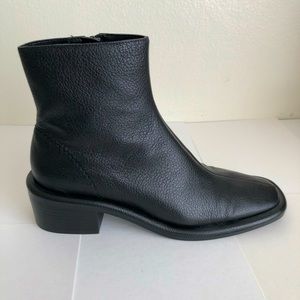 MANGO black leather ankle boots